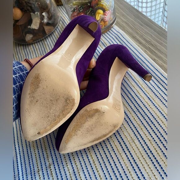 Miu Miu Women's  Suede Purple Classic Heels Shoes Size 36 - Picture 12 of 13
